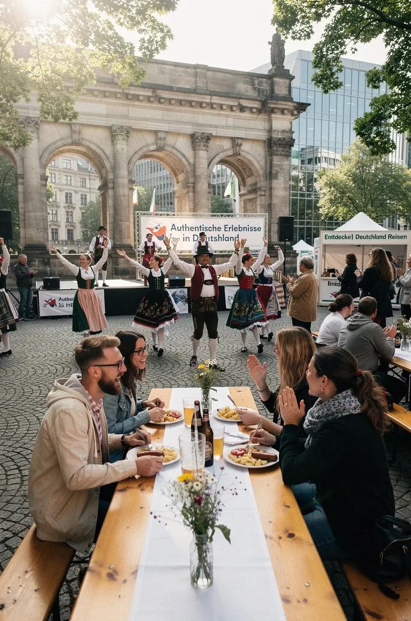 Kulturelle Highlights und festliche Veranstaltungen werden auf einer Landkarte Deutschlands dargestellt.